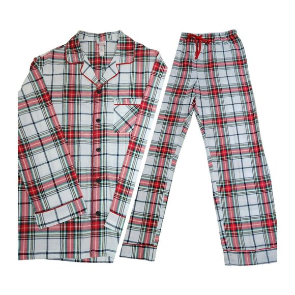 Size XXL Mens Winter Plaid Cotton Flannel Pajama Set Long Sleeve - Picture 15 of 15